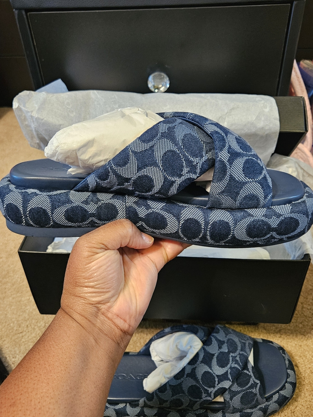 Coach Penelope Signature C Denim Sandal - Picture 15 of 16